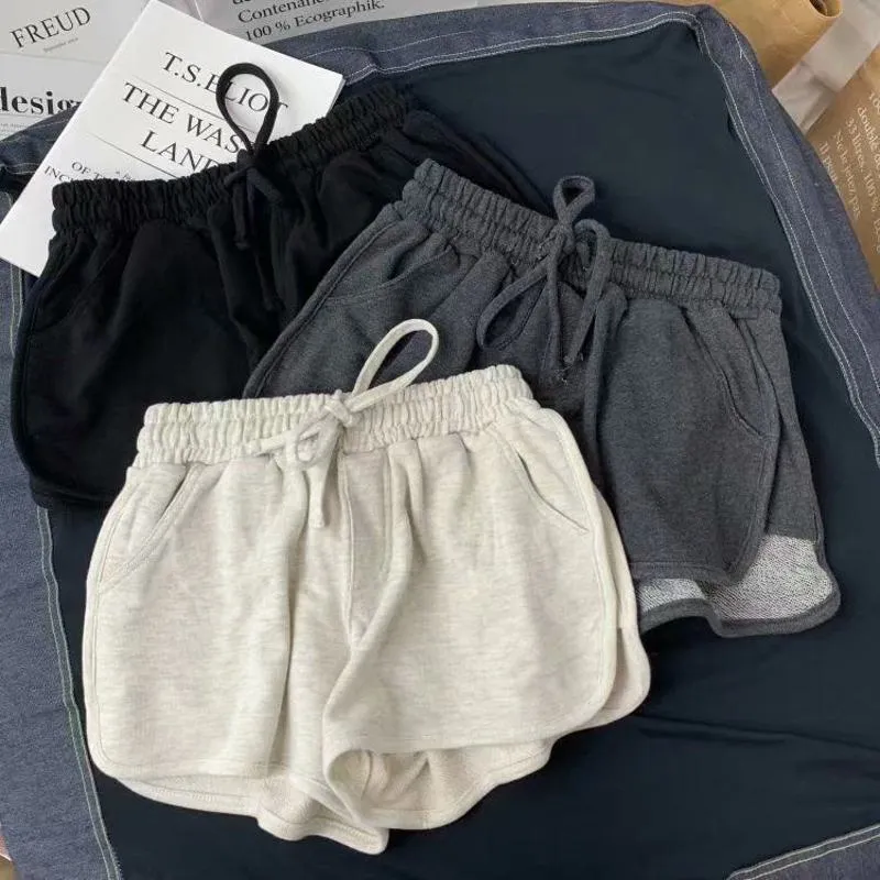 Beach Loose Fit Tied Rope Yoga Casual Wide-Leg High-Waisted Sports Running Shorts