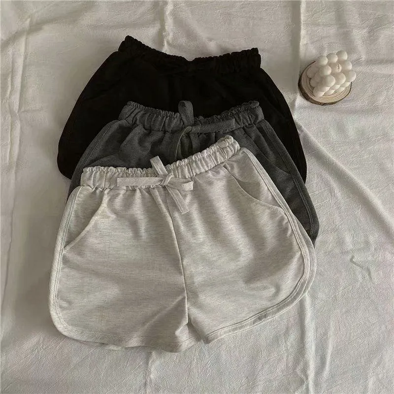 Beach Loose Fit Tied Rope Yoga Casual Wide-Leg High-Waisted Sports Running Shorts