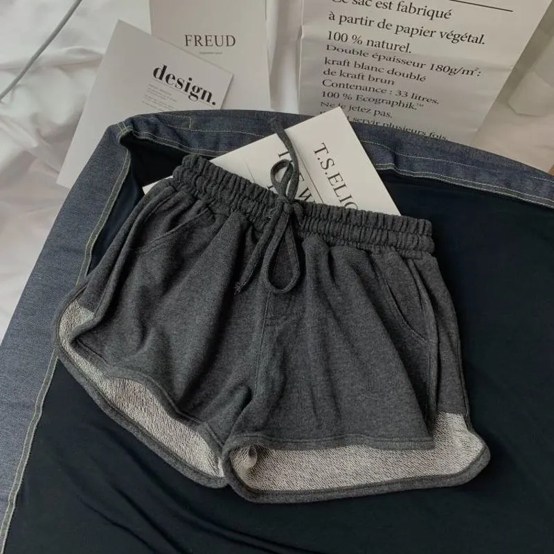 Beach Loose Fit Tied Rope Yoga Casual Wide-Leg High-Waisted Sports Running Shorts