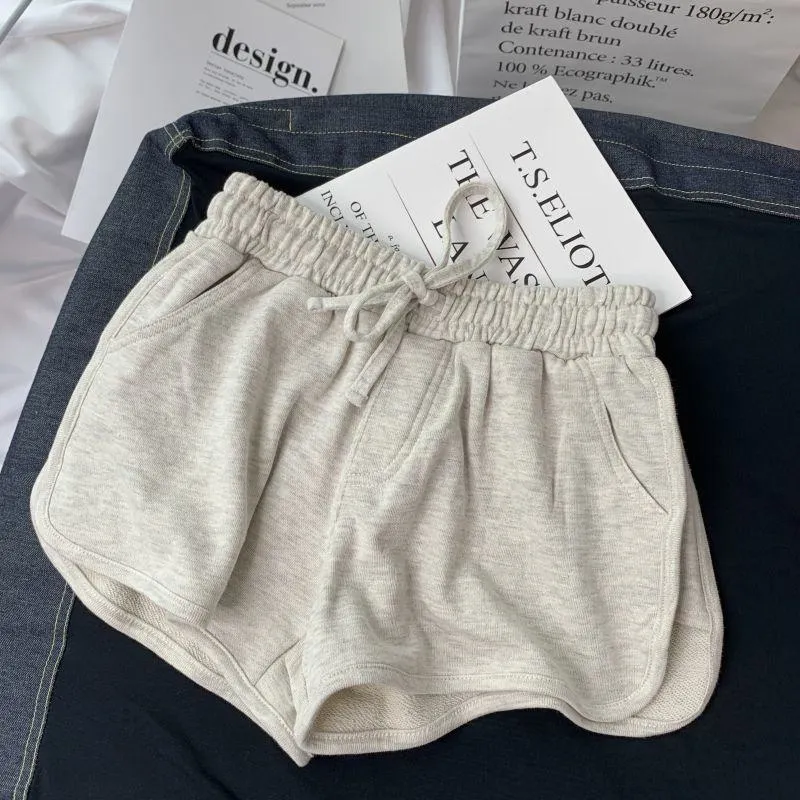 Beach Loose Fit Tied Rope Yoga Casual Wide-Leg High-Waisted Sports Running Shorts