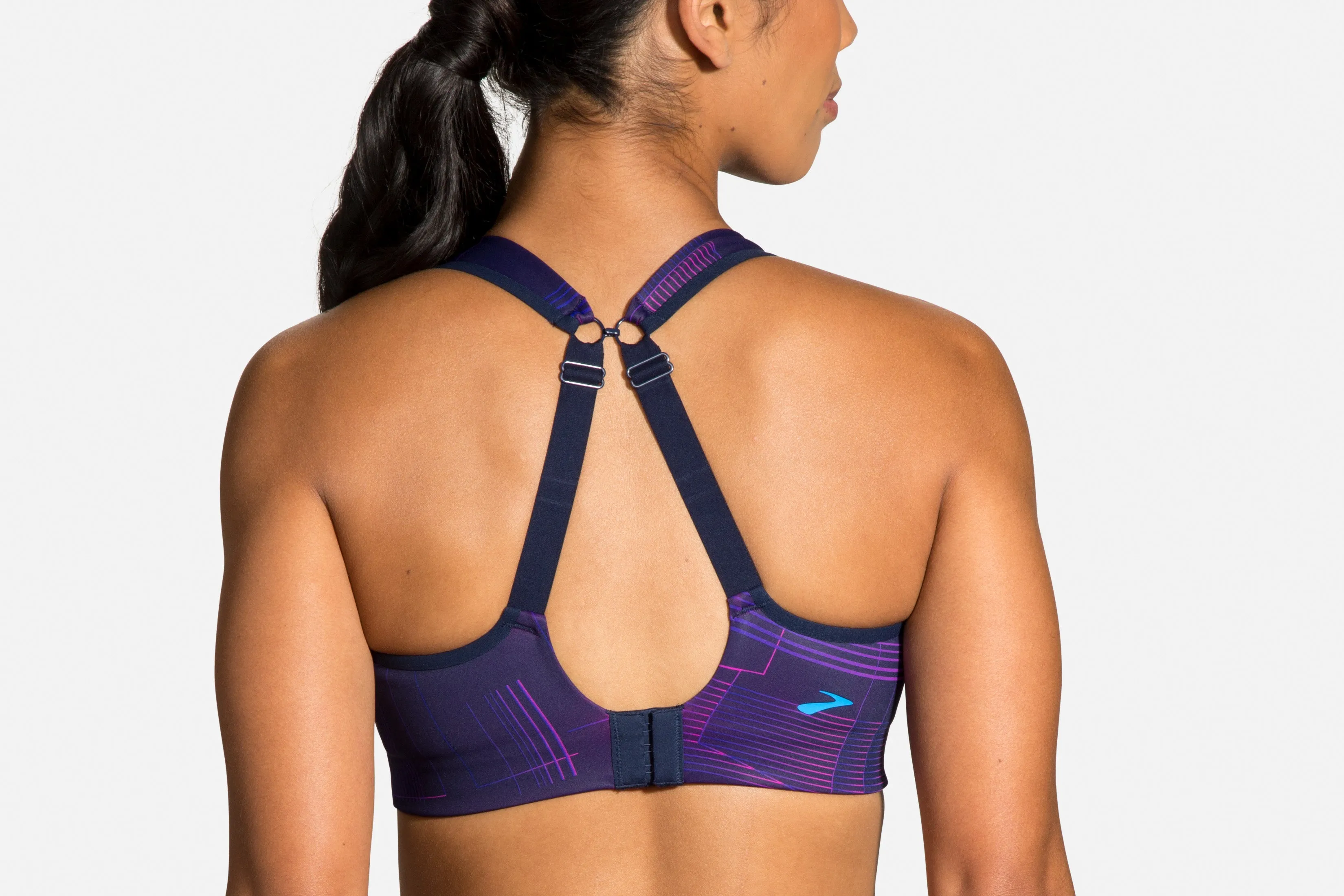 Brooks Women's Drive Convertible Sports Bra - Matrix Navy Print (350081436)