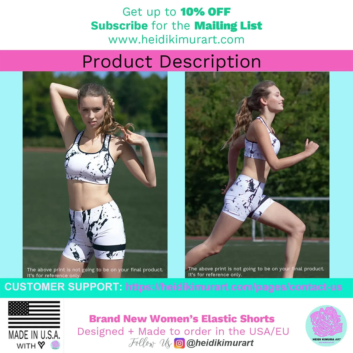 Curvy Women's Shorts, Abstract Wavy Blue White Short Tights For Ladies-Made in USA/EU