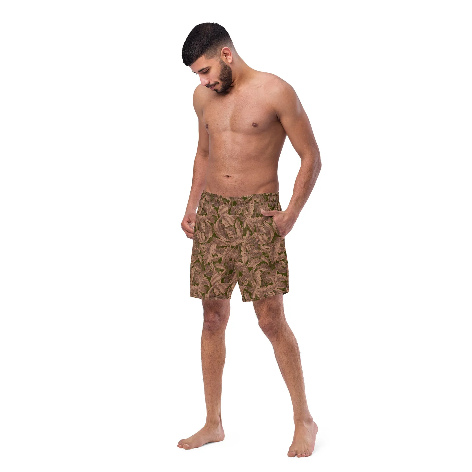 Deadleaves Camo Men's Swim Trunks