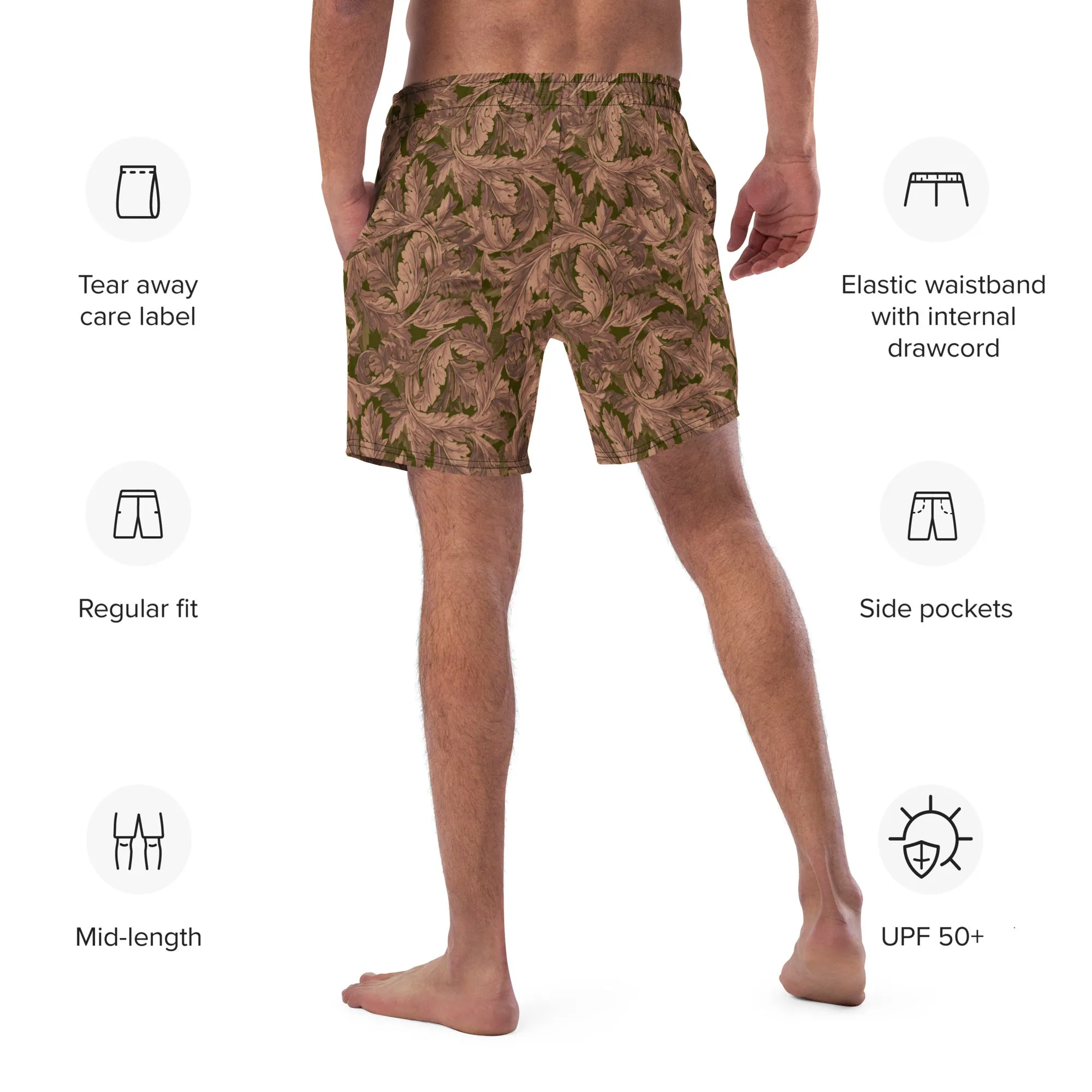 Deadleaves Camo Men's Swim Trunks