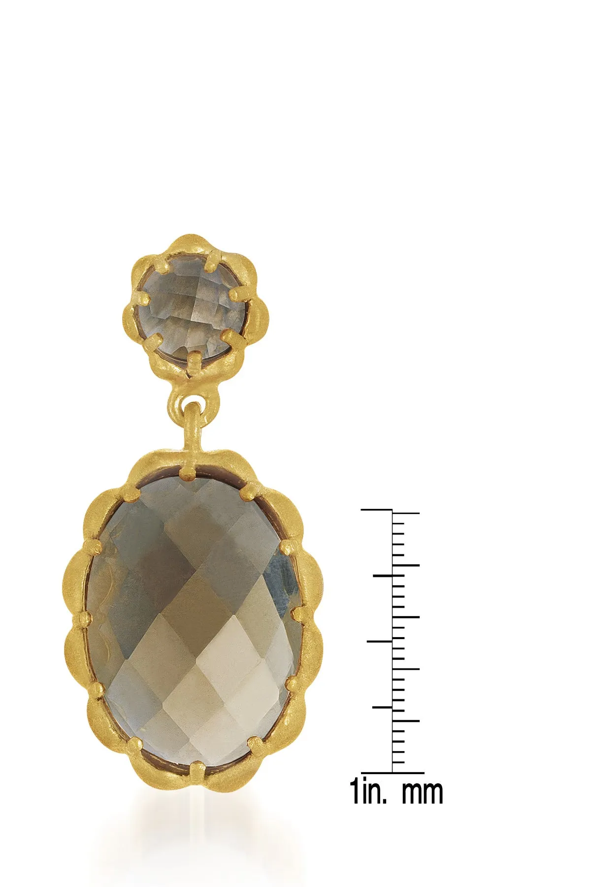 Gold Overlay Smoky Cubic Zirconia Drop  Earrings