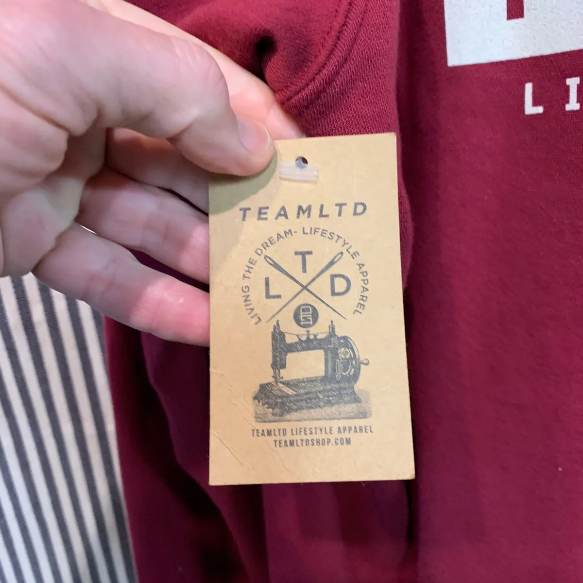 Hoodie - Team LTD - Dark Red with White logo