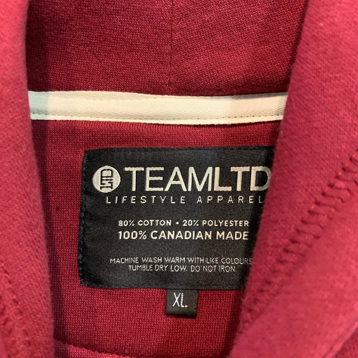 Hoodie - Team LTD - Dark Red with White logo