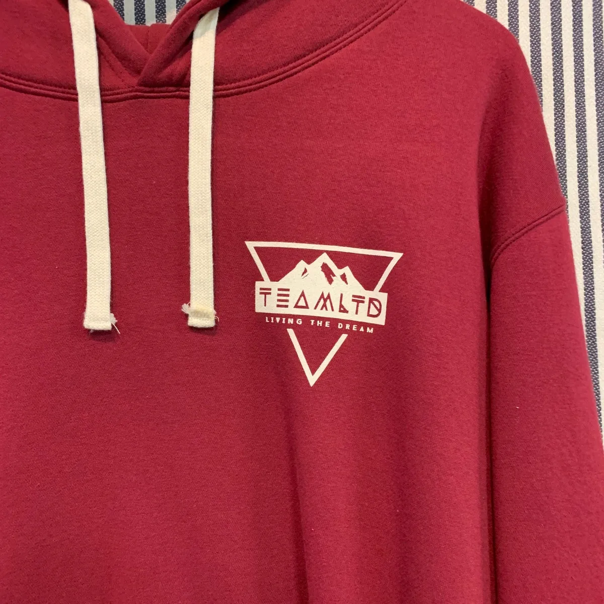 Hoodie - Team LTD - Dark Red with White logo
