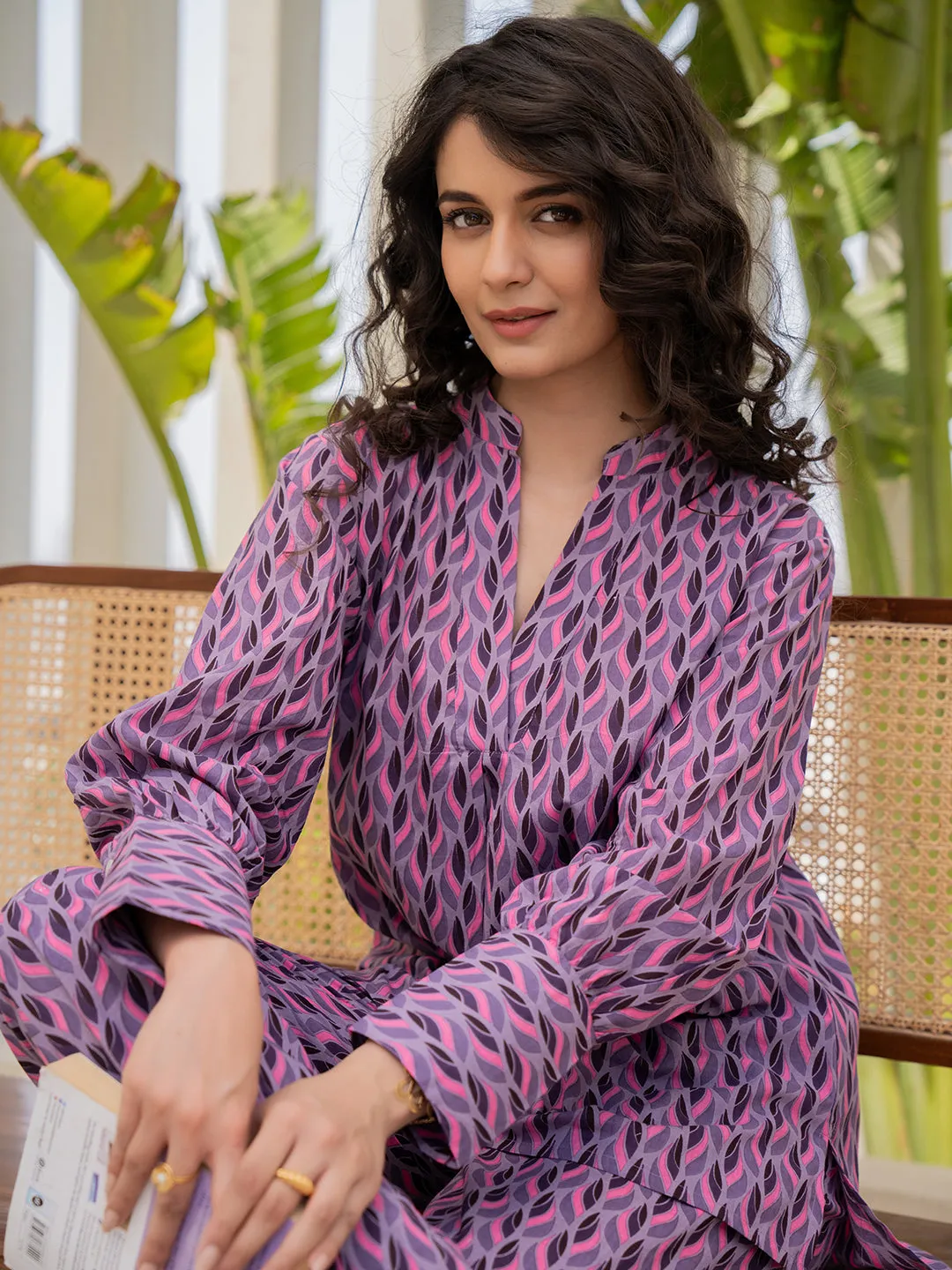 Lavender Haze Front Pleated Lounge Wear
