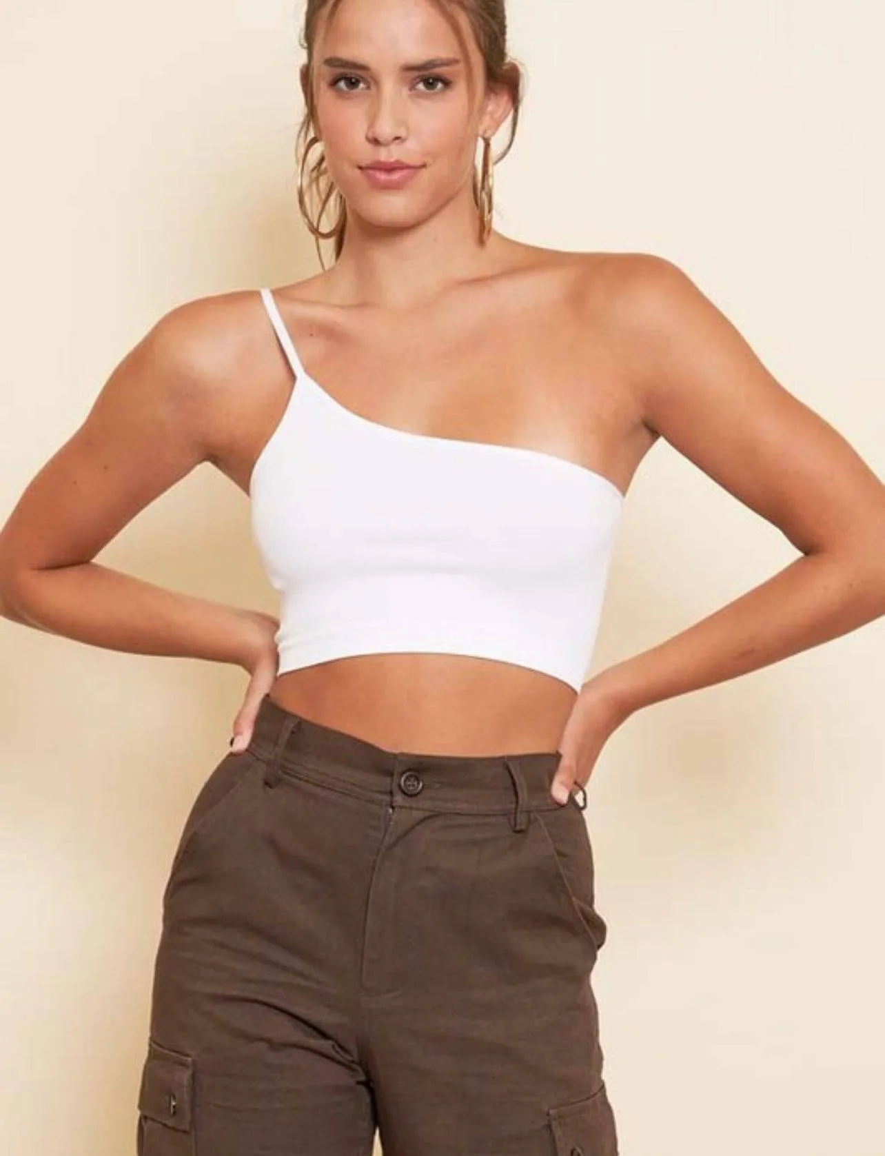 Polly One Shoulder Crop Top
