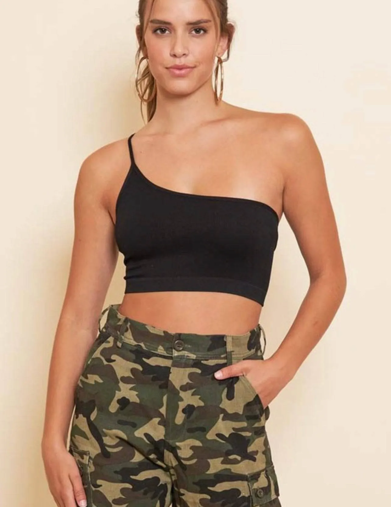 Polly One Shoulder Crop Top