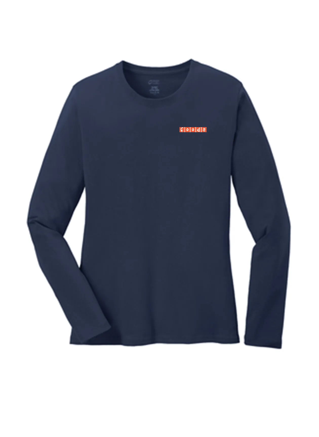 Port & Co Ladies Long Sleeve Cotton Tee, Navy [Fooda]